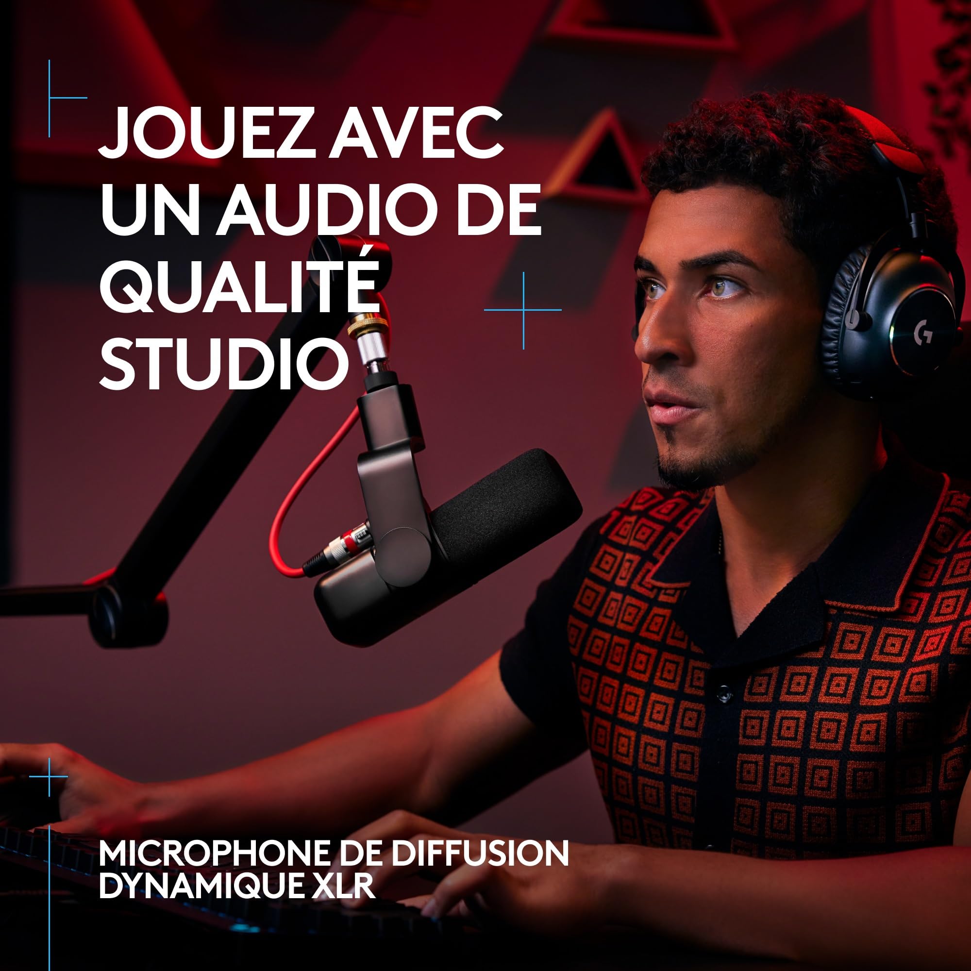 Logitech G Yeti Studio Microphone Gaming de Diffusion XLR Actif + Dynamique | Préamplificateur actif ClearAmp, capsule à double diaphragme, antichoc interne - Blanc