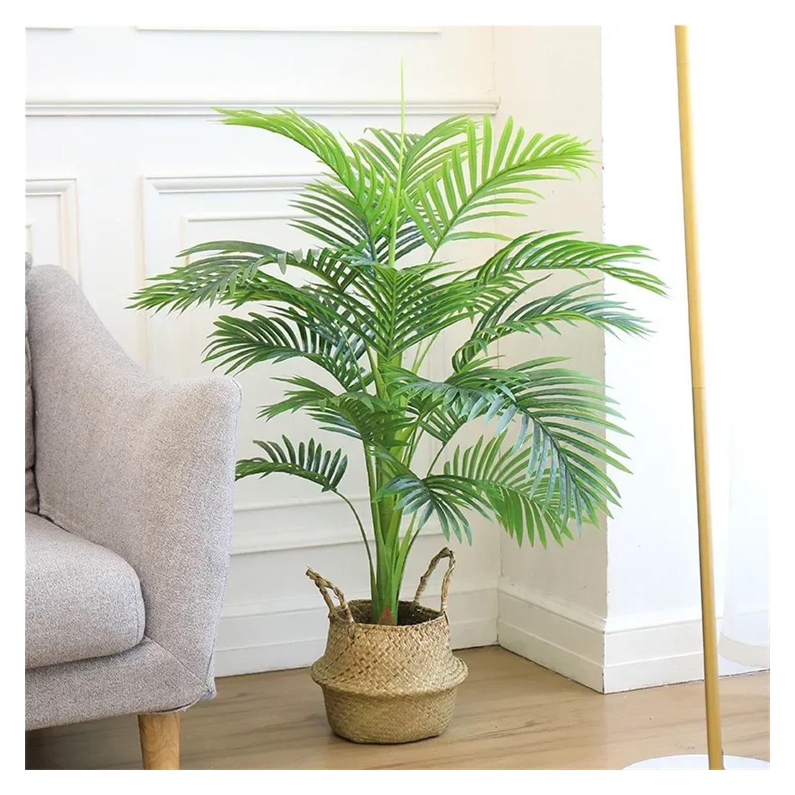 Künstliche Tannenzweige 88 cm 24 Blätter große künstliche Palme Tropische Kunstpflanze grüne Palmblatt Monstera-Zweige Hausgarten Balkon Dekoration(18 heads-80cm)