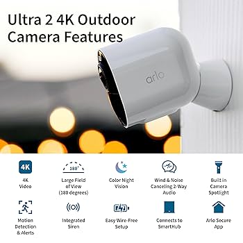 値下げ！Arlo ultra Amazon.com : Arlo Ultra - 4K UHD Wire-Free Security 1 Camera
