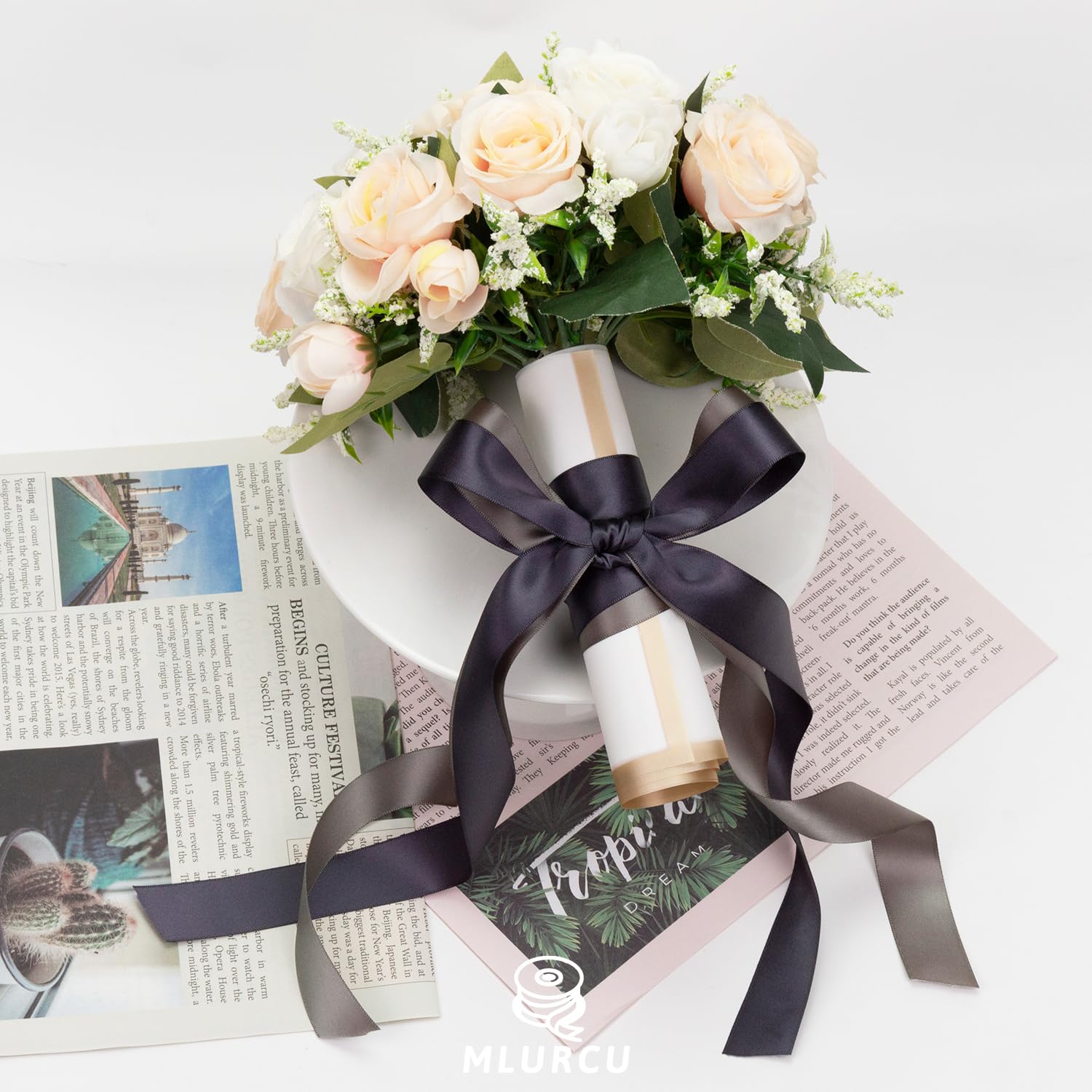 Amazon.com: Black White Silver Grey Ribbon 1 Inch Assorted