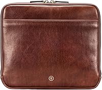 Vista 9 de Maxwell Scott - Funda de piel de lujo para tablet con cremallera de tres caras, hecha a mano con piel de grano completo, The Luzzi