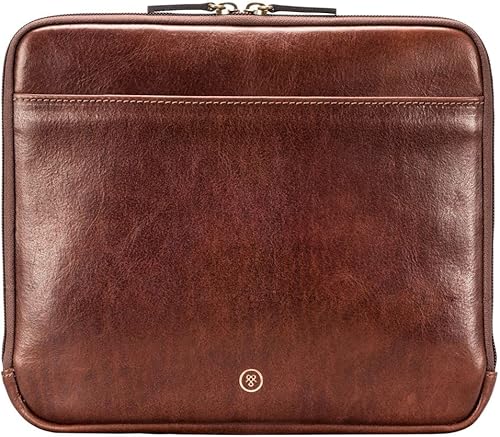 Miniatura 9 de Maxwell Scott - Funda de piel de lujo para tablet con cremallera de tres caras, hecha a mano con piel de grano completo, The Luzzi