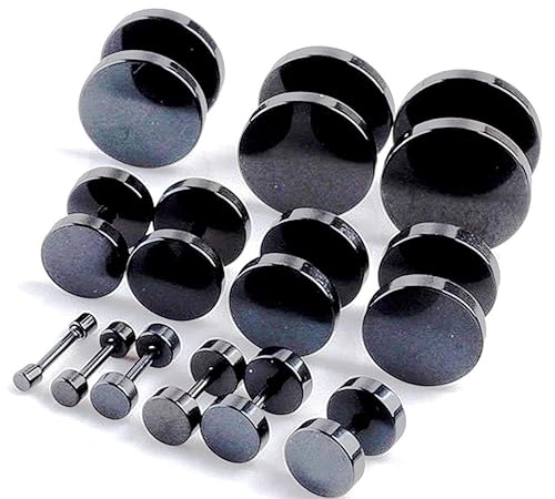 MEENAZ Valentine Jewellery Unisex Style Stainless Steel Black Screw Combo Piercing Stud Ear rings Earing Pierced Earrings for men boys boyfriend best friends kids girls Women- MENS EARRINGS COMBO-M01