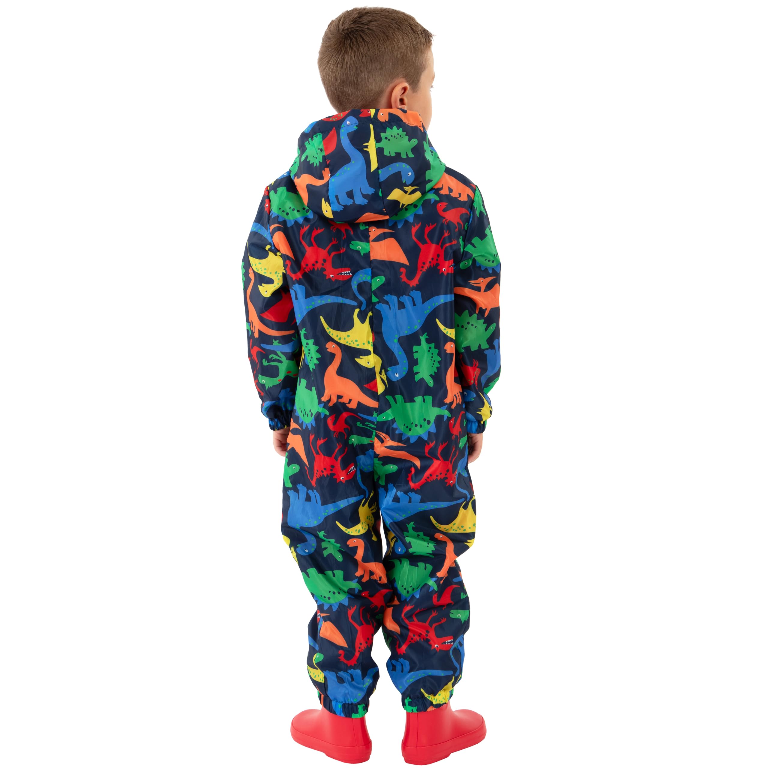 Harry Bear Combinaison De Pluie Enfant Imperméable A Capuche, Motif Dinosaure Ou Arc En Ciel, Fermeture Zippée