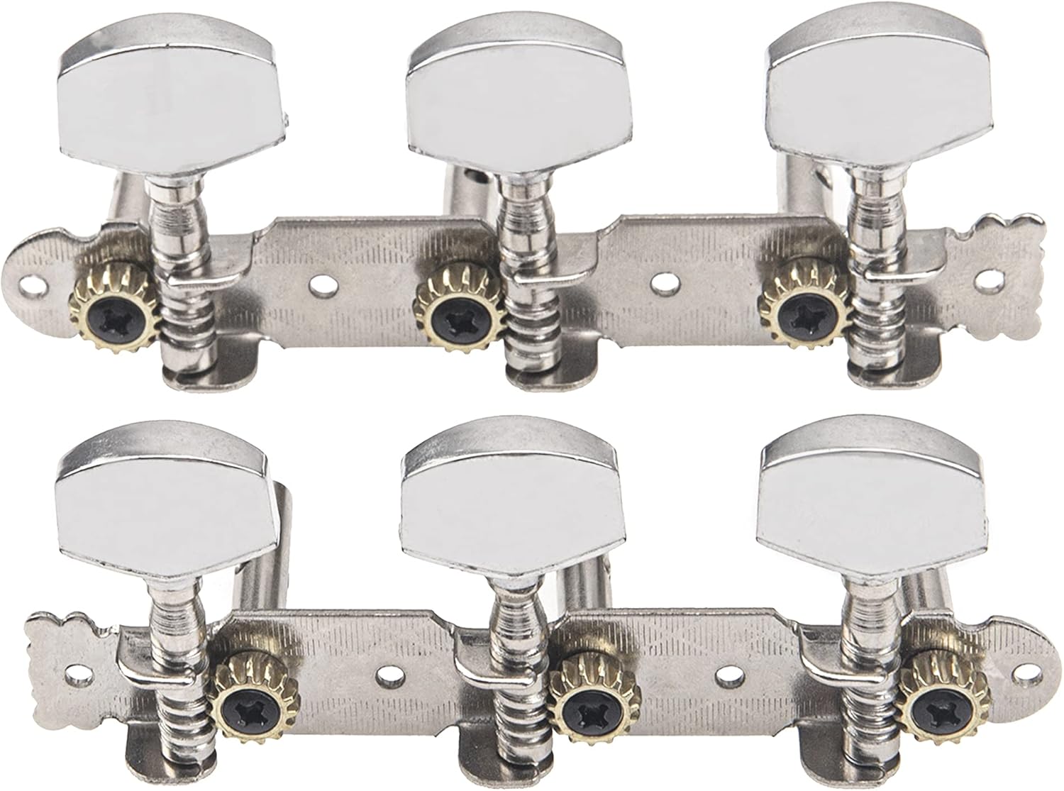 2Pcs Yootones Guitar Tuning Pegs Keys 3R3L Machine Heads Tuners Set Compatible with Acoustic Folk Classical Guitar (Silver) : Musical Instruments