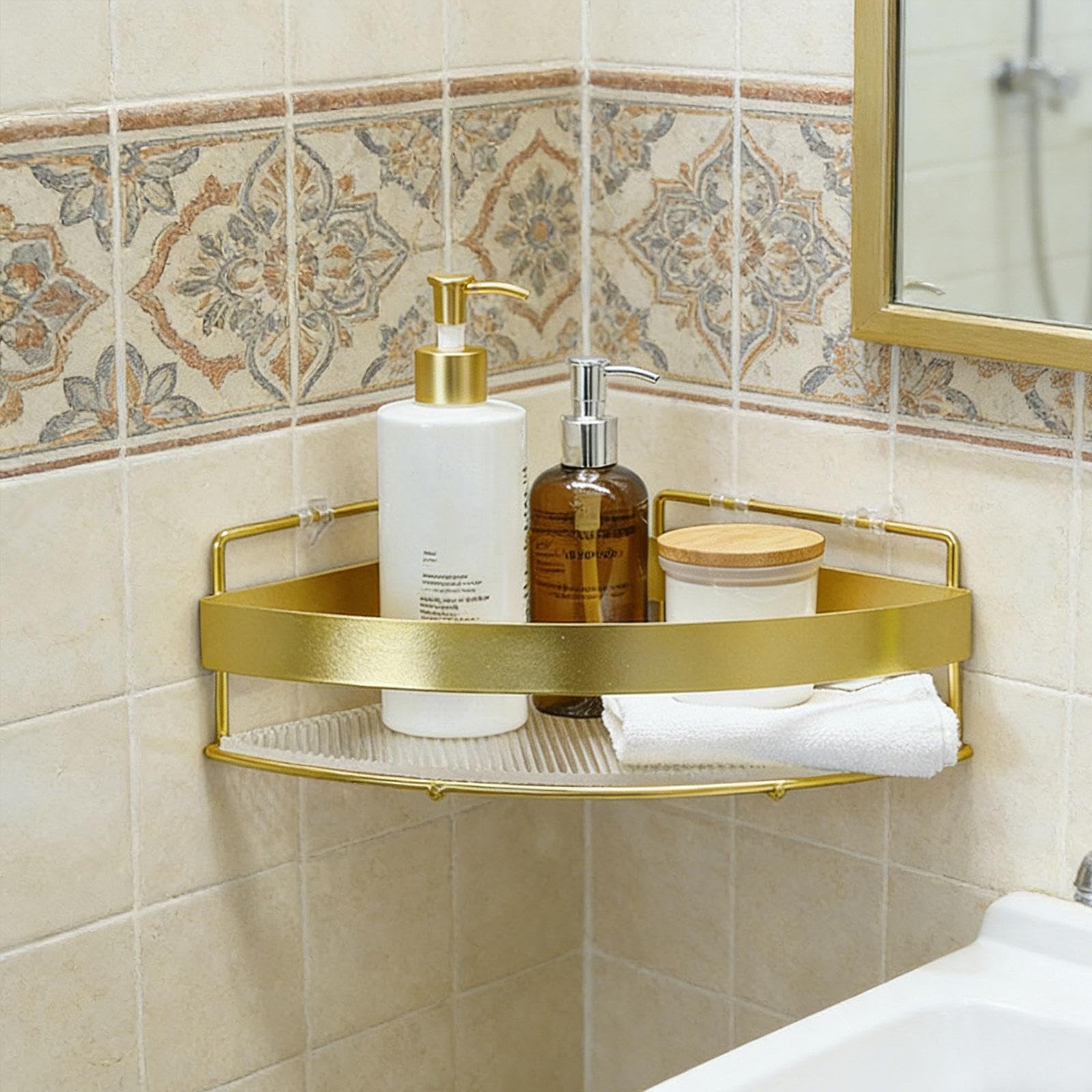 Set di 2 Mensole da Doccia E Organizer da Bagno per Soggiorno E Camera da Letto