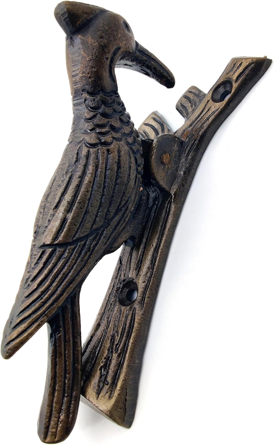Woodpecker Cast Iron Antique Door Knocker for Front Door Vintage Door Knocker with Mounting Hardware Decorative Door Knockers