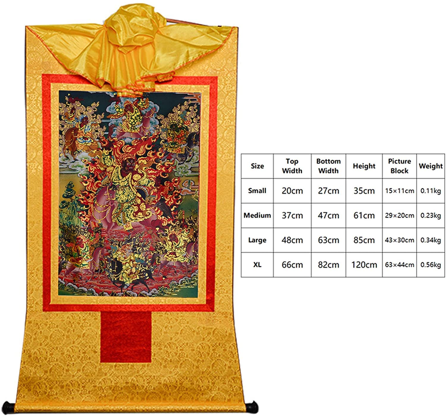 Gobelin Thangka, Thangka, buddyjska statua malarstwa Buddy, gobelin Buddy ze zwojem, Tsiu Marpo (kolor: mały (35 cm * 27 cm) fioletowy)