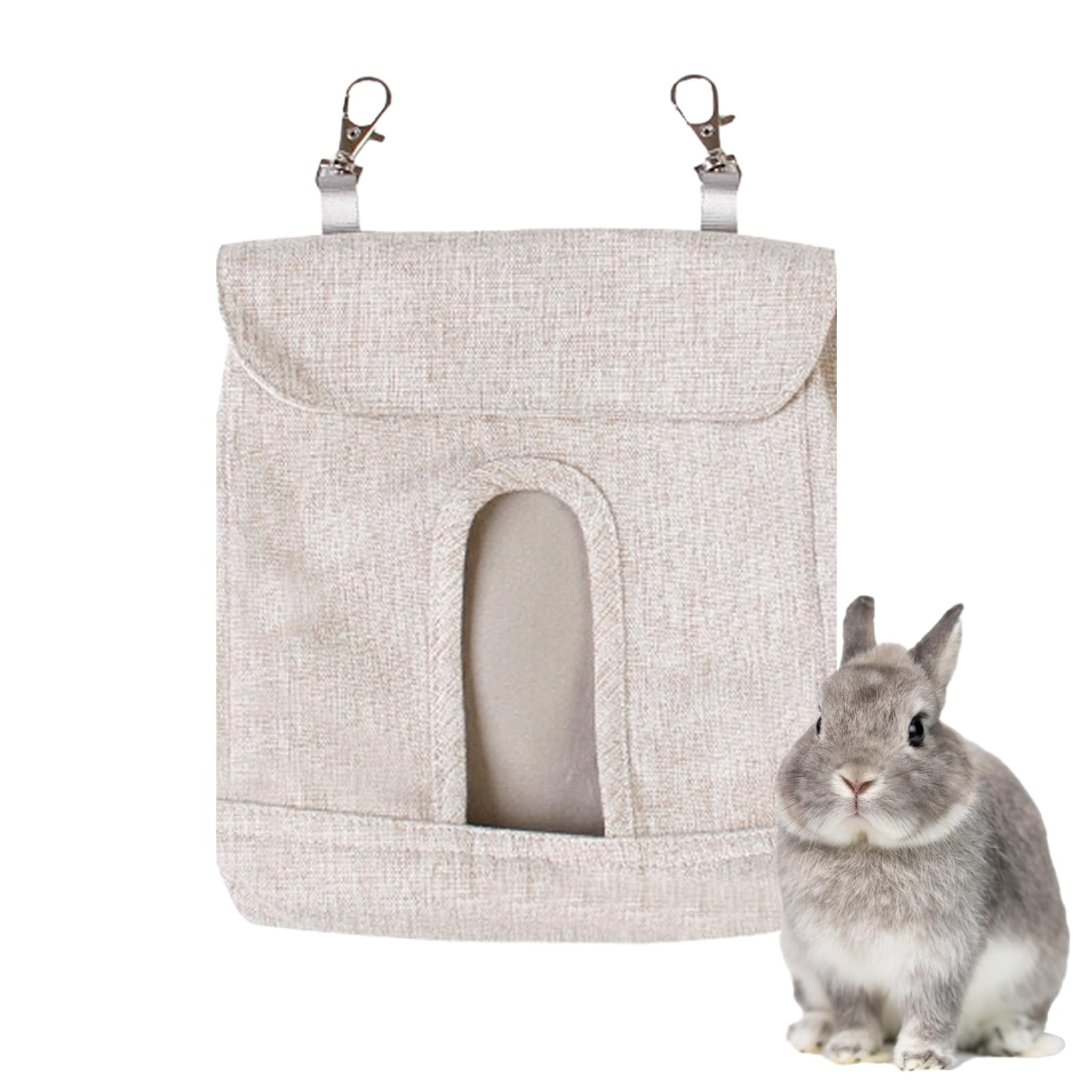 Amazon | ウサギ 牧草入れ 牧草フィーダー 布 チモシー入れ グレー
