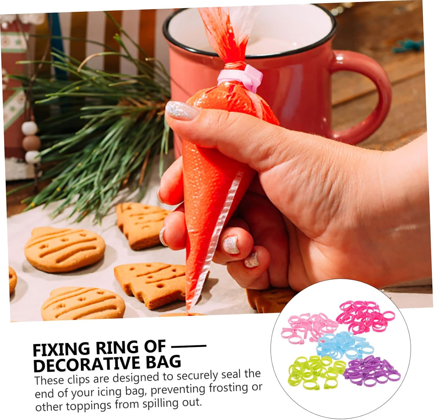 200pcs Reusable Piping Bag Ties Plastic Icing Bag Sealing Clips for Cookies Pastries and Cakes Ties for Decorating and Baking