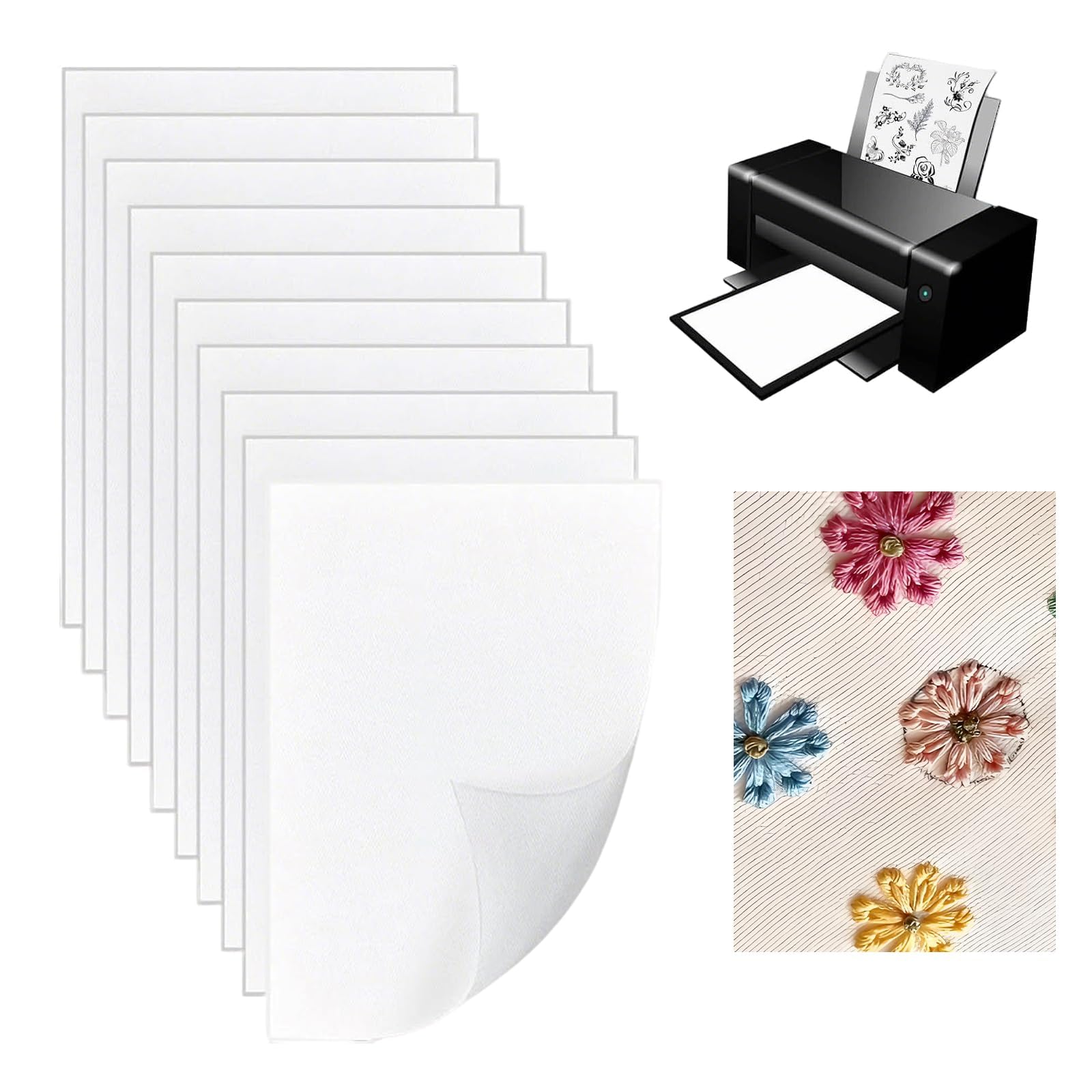 HARY 10 Sheets Water Soluble Dissolvable Embroidery Stabilizer, A4