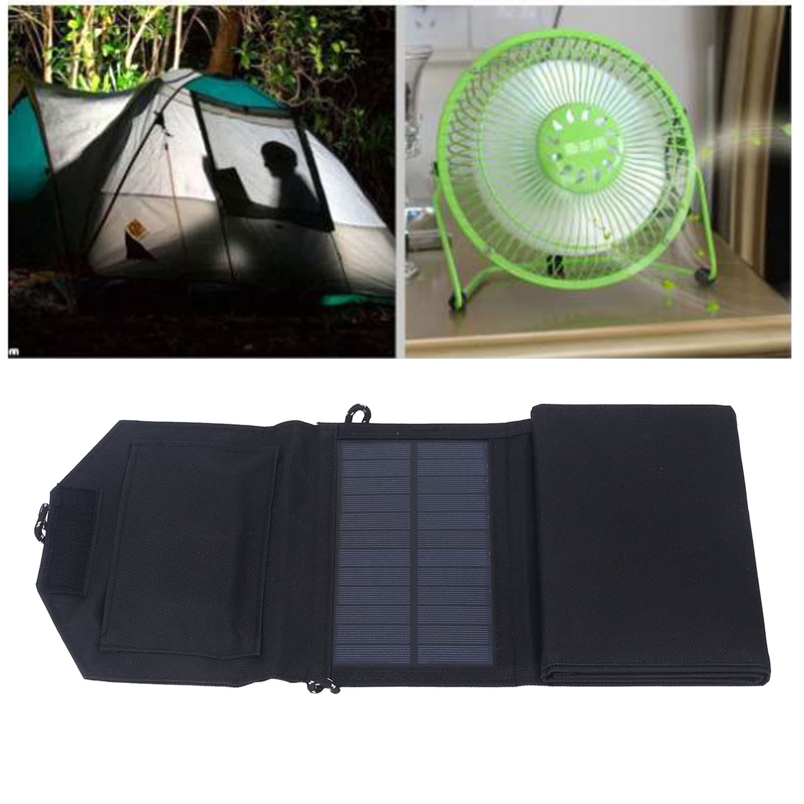 Chargeur Portable à Panneau Solaire Pliant Haute efficacité pour Téléphones Mobiles pour Camping Randonnée Silicium Monocristallin/27,36 X 7,28 pouces/