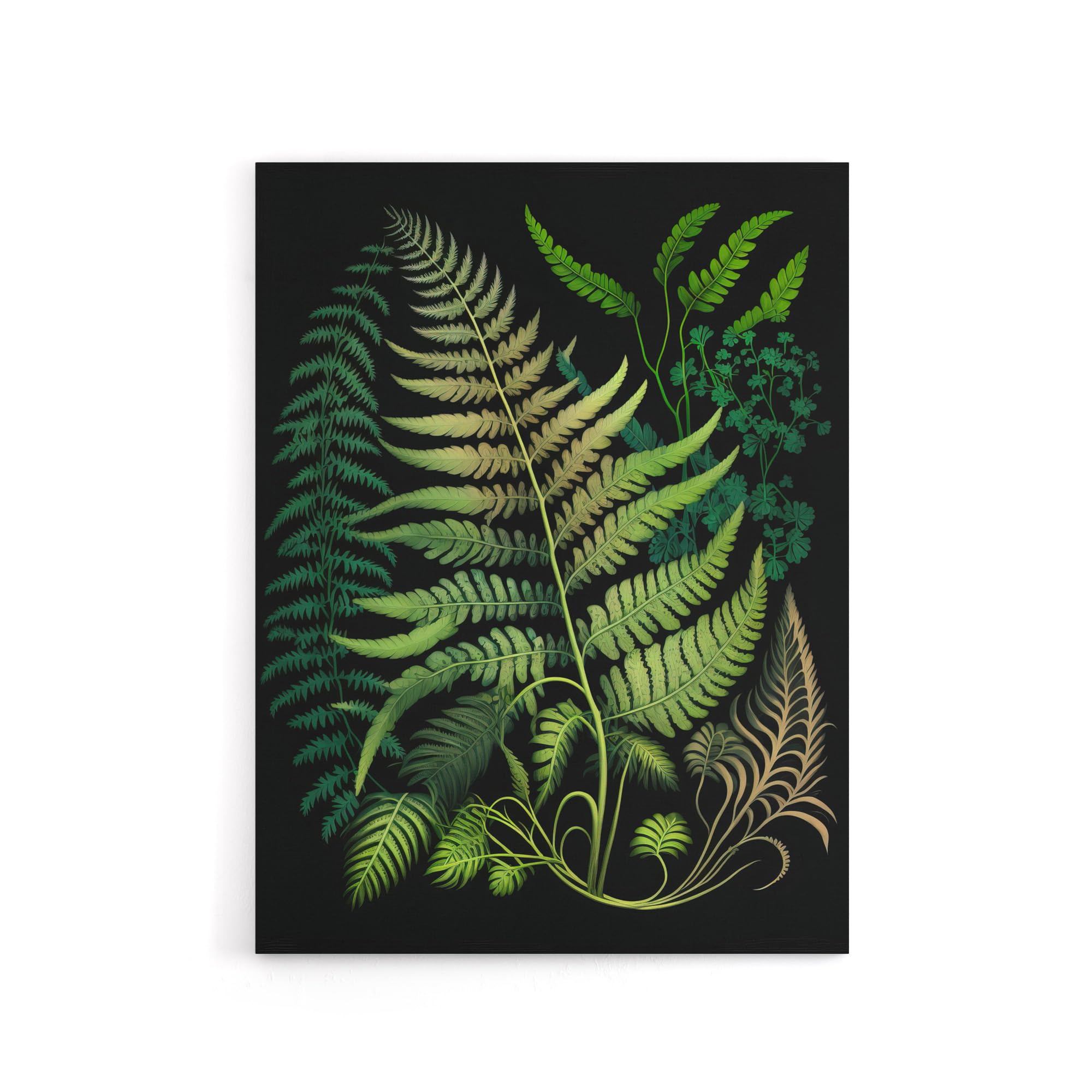 Artery8 - Botanical Wall Art Print - Fern Fronds - Green - W12" x H16"