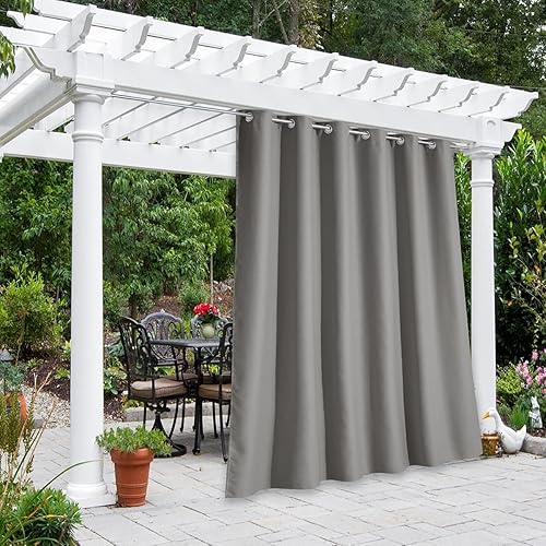 NICETOWN Cortina para exteriores, impermeable, con aislamiento térmico, a prueba de óxido, con ojales en la parte superior, opacas, para interiores