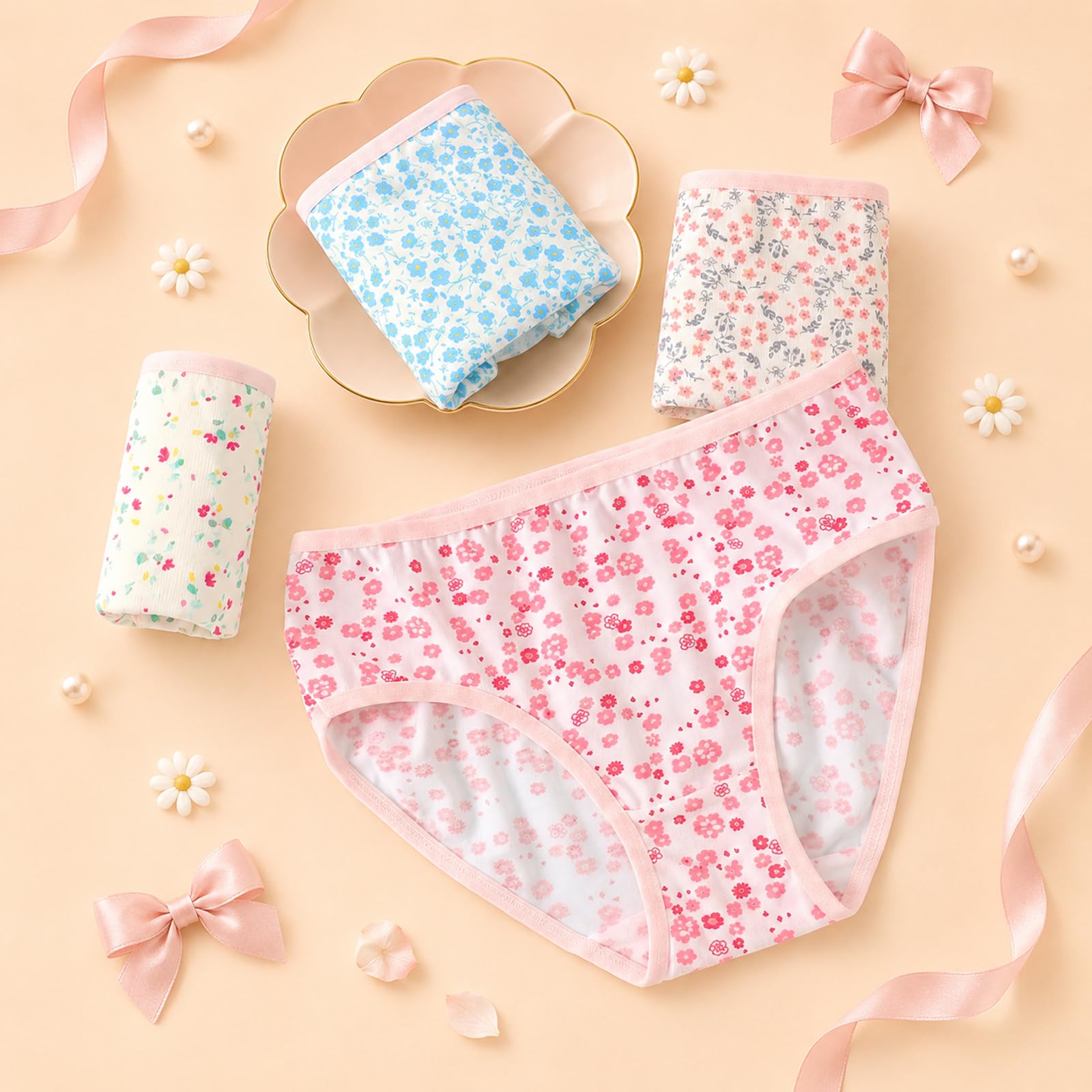 Culotte en Coton pour Petites Filles sous-vêtement Enfants Doux et Confort (Lot de 12)