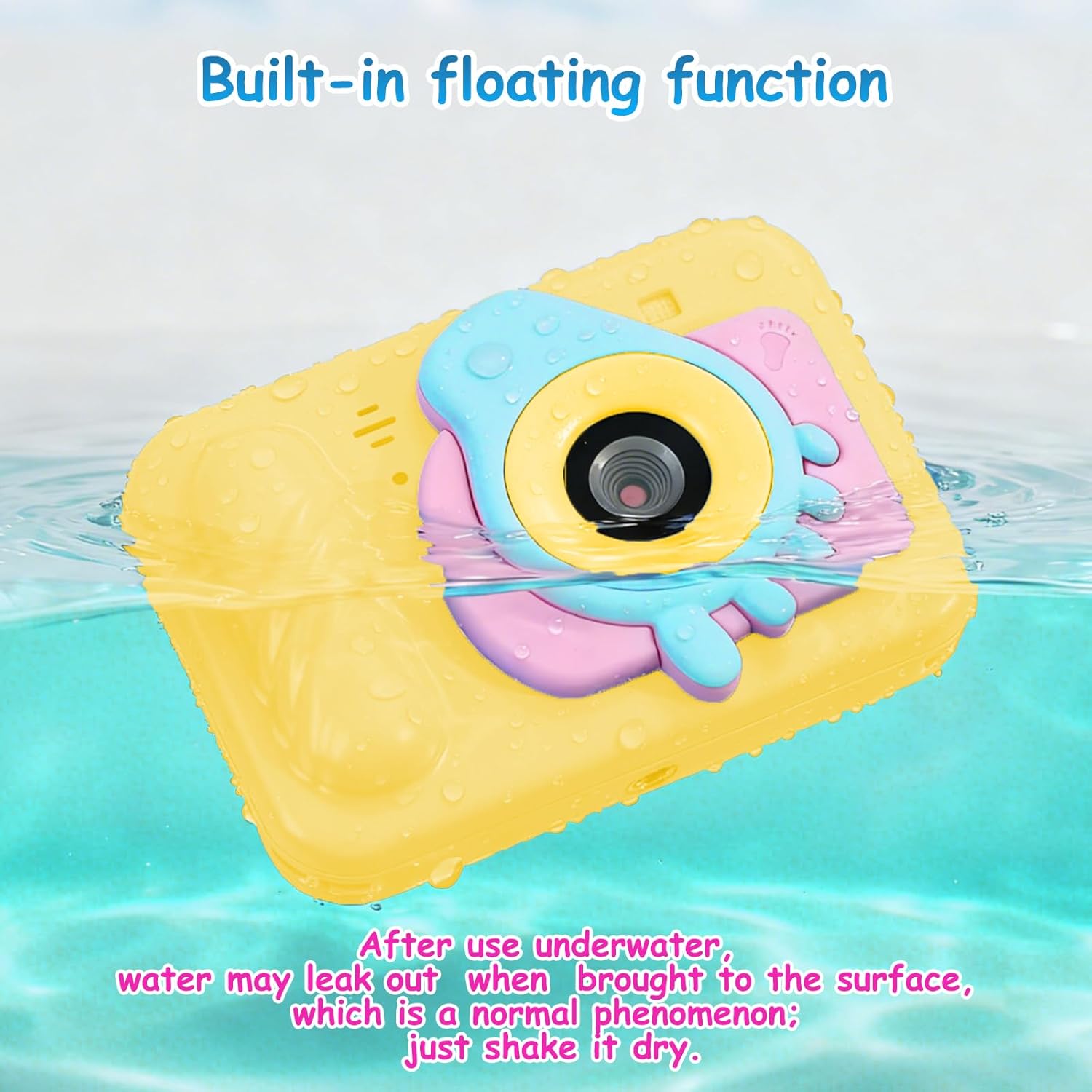 Kids Toy Camera Waterproof with 32GB Card, Fun Christmas & Birthday Gift for Boys & Girls Ages 3+, 48MP 1080P HD Underwater Digital Camera, IP68 Shockproof – (Footprint Yellow)