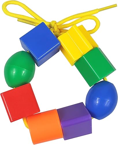 Miniatura 5 de Juguetes para niños pequeños – Juego de cuentas grandes con cordones para habilidades motoras finas y coordinación ojo-mano – 36 cuentas y 6 cuerdas
