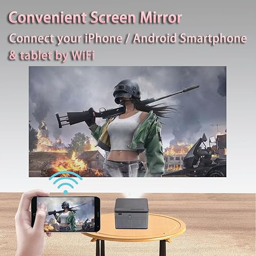 Miniatura 8 de Mini proyector 5G portátil con WiFi y Bluetooth, proyector de película HD 1080P para iPhone, portátil