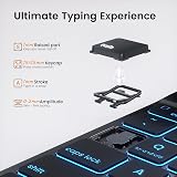 OYEEICE Étui de clavier anti-alloff pour iPad 10e génération 2022/A16 11{^>e<^} génération 2025 (10,9/11"), clavier élargi pour iPad 11/10 génération avec rétroéclairage 7 couleurs (noir, style - 4