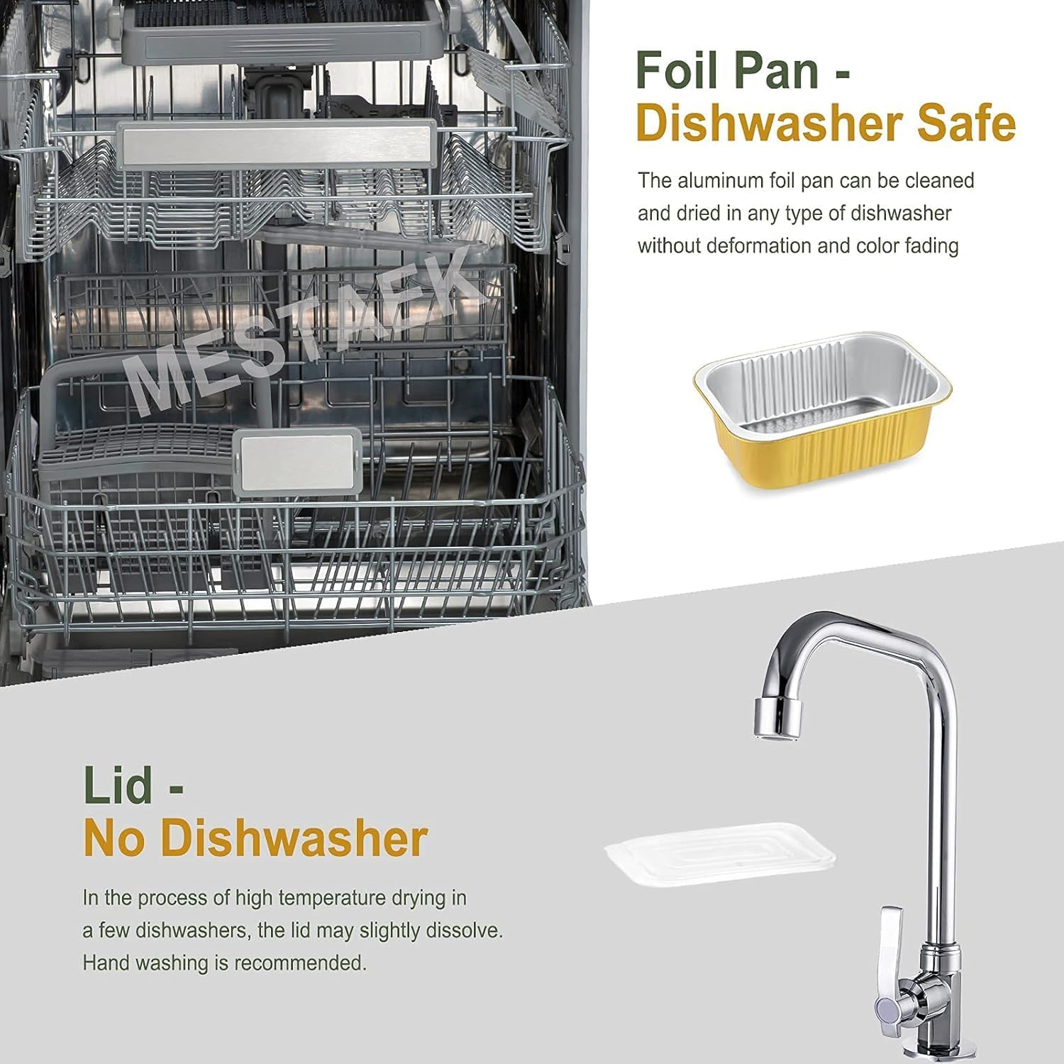 8.5" x 6.5" Sturdy Aluminum Foil Pans with Lids, 50 Pack | 2X Thicker Heavy Duty Reusable Foil Tin | Oven Grill Microwave Safe | 47oz Disposable Baking & Cooking Pans