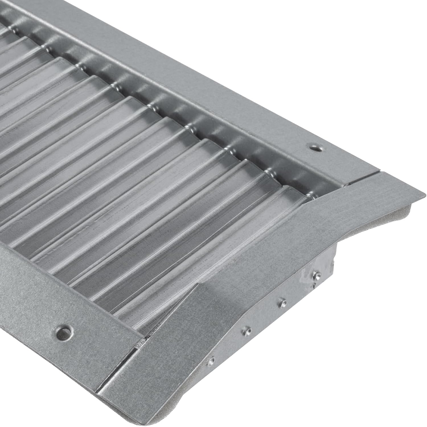 13" x 5" Grille for Round Spiral Duct - Galvanized Steel Register Vent Cover for HVAC Ducting System - 2 Way Adjustable Louver Blades - Air Duct Ventilation Grill Conditioner/Air Exhaust
