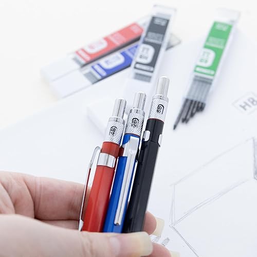 Miniatura 3 de BAZIC - Lápiz de plomo mecánico de 0.098 pulgadas con 4 repuestos de plomo de cerámica, mina HB 2B 4B 6B, para dibujo de arte, dibujo, sombreado, 3