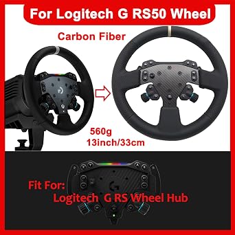 Logitech G RS50システム用のデュアルパーフォレーションレザーグリップ。軽量のリアルカーボンファイバー。XboxシリーズX/S PS4/PS5 PCホイールハブのLogitech G RSと互換性があります13インチ - デュアルパーフォレーションレザー。