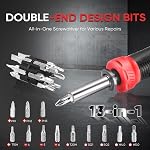 13 in 1 Adjustable Multi Screwdriver Set Multitool with Torx Security Flat Head Phillips Hex Square and 1/4 Inch Nut Driver for Home Repair and DIY Projects (13 in 1 Screwdriver Set)