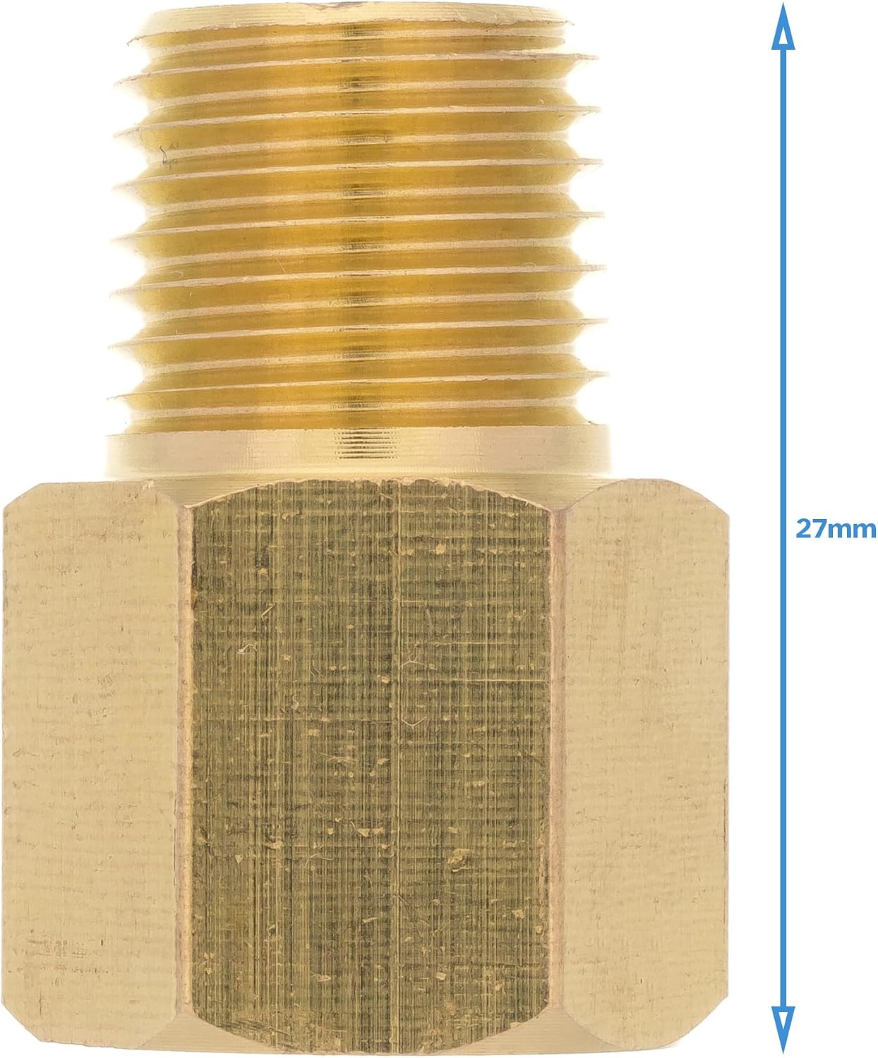 1/4" NPT Male to 1/4" BSP Female Brass Pipe Fitting Connector Thread Plumbing Hose, Hex Head Threaded Tubing Adapter Coupler, Used to Connect Lines for Air, Water, Fuel, Oil and Gas