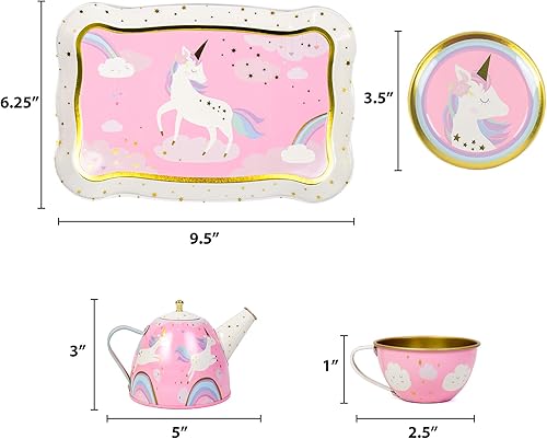 Miniatura 5 de Horizon Group USA - Juego de té mágico de historia, juego de té de unicornio, actividad de juego de simulación, juego sobre la marcha, funda de
