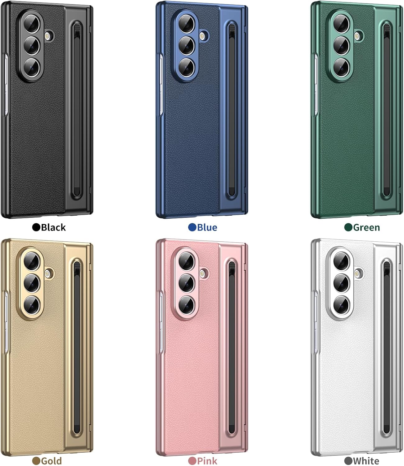 for Galaxy Z Fold 6 Case with S Pen，Built-in Privacy Screen Protector & Hinge Protection, Support Wireless Charging Thin PU Leather Full-Body Protection Slim Case for Samsung Galaxy Z Fold 6-Pink