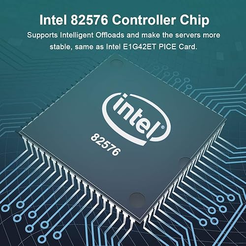 Miniatura 3 de NIC Gigabit de 101001000Mbps con chip Intel 82576, tarjeta de interfaz de red Ethernet, puertos RJ45 de cobre duales, equivalente a Intel E1G42ET,