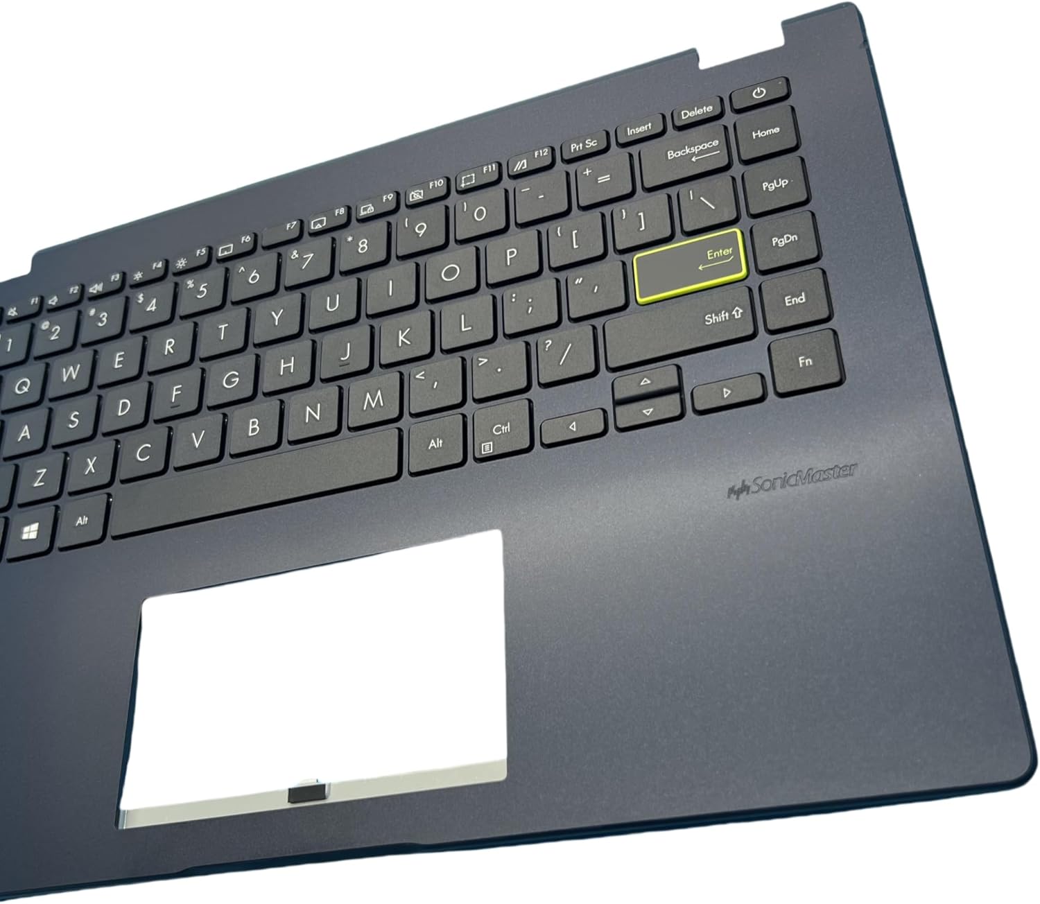 New Keyboard for ASUS Laptop Hard Rock E410 E410M E410E Laptop US Layout AEXKSU00050 ASM19C83US-920 0KNB0-210AAUS00 1KAHZZU025N with Blue C Case, Black Keycaps