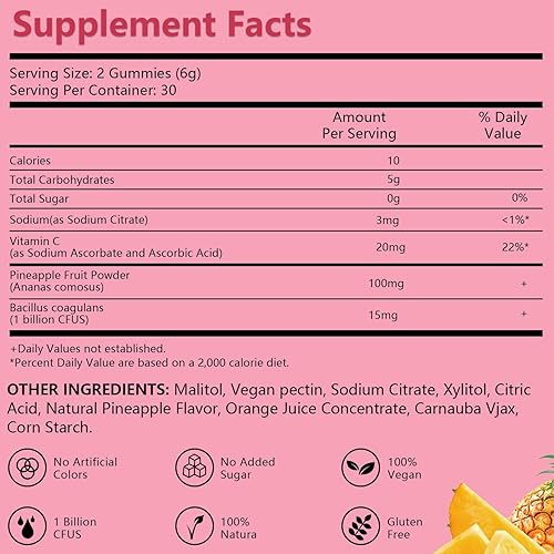 Miniatura 6 de Gomitas probióticas y olmo resbaladizo para mujer, gomitas de equilibrio femenino prémium para mujeres