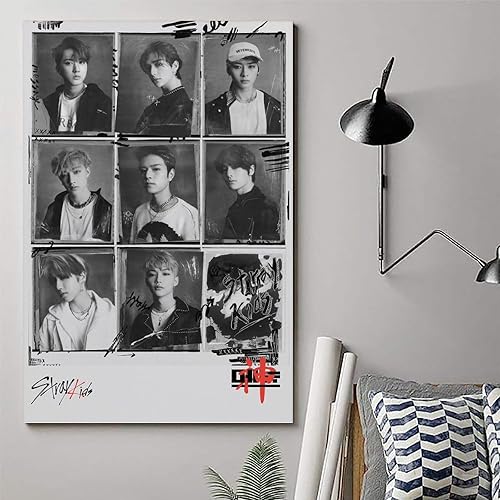 Miniatura 6 de Póster Kpop de Skz para niños callejeros, póster de arte artístico y arte de pared, decoración colgante para cuadros modernos de pasillo familiar,