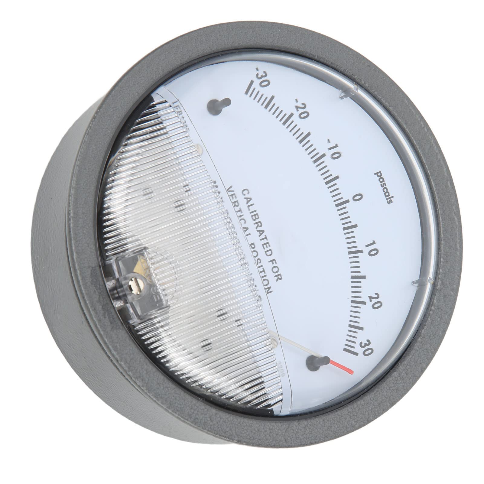 Manometro Differenziale con Puntatore, Alluminio, Rilevamento Pressione Differenziale, HVAC, Interfaccia 1/8 NPT, Grigio, Include Connettori e Adattatori