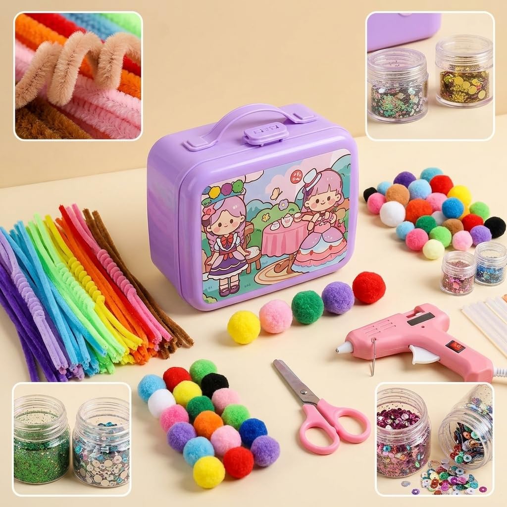 Amagogo Children Craft Material Chenille Stäbe Pfeifenputzer Basteldraht Plüschdraht Sanft Hautfreundlich Flexibel für Tiere Blumen Deko Projekte für Kindergruppen Kita Unterricht, style to 1