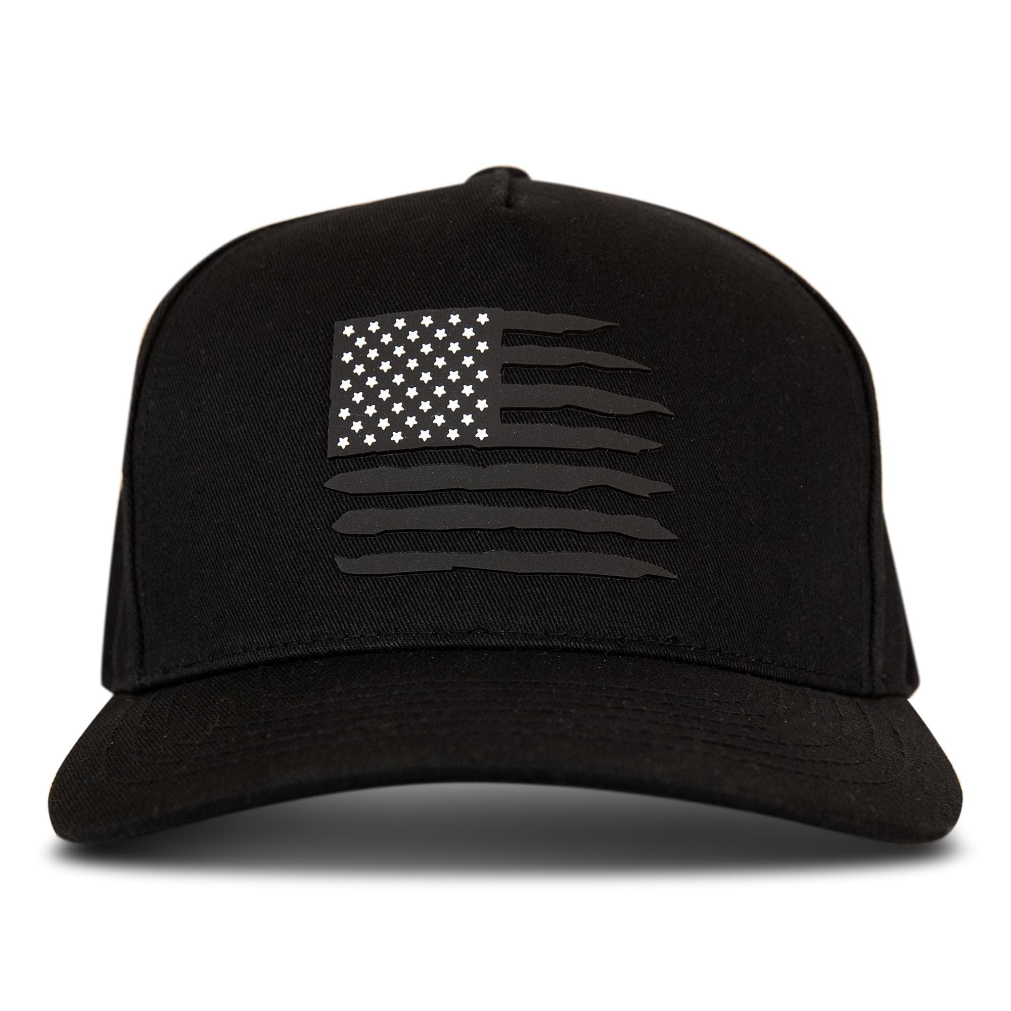 Wolverine Unisex Raised American Flag - Black America Hat | Adjustable | Flag | Patriot | Ballcap | Durable | American | Usa