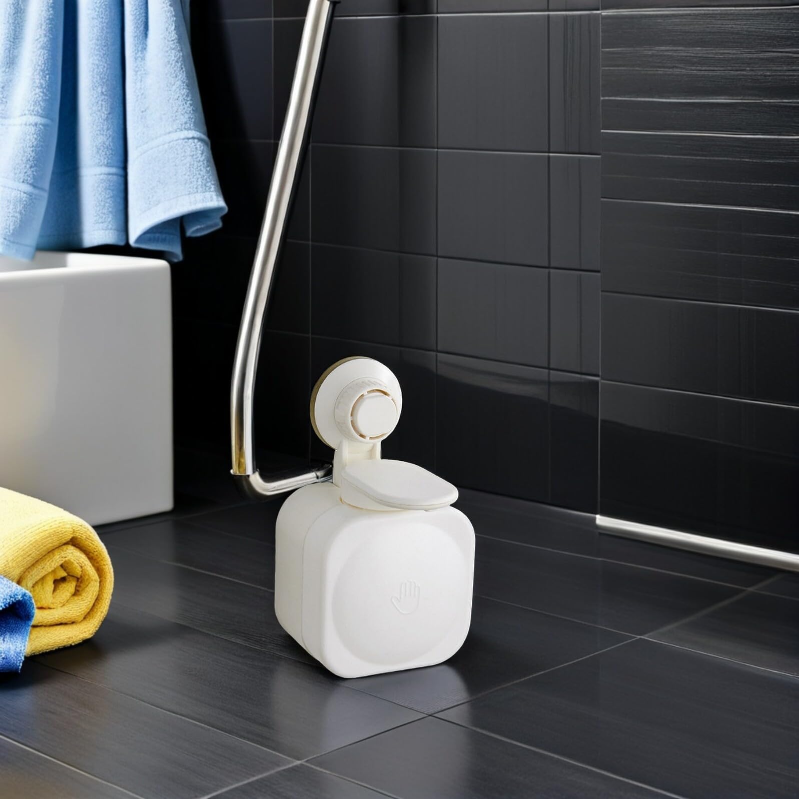 Gatuida Dispensador de Jabón para Pared y Gel de Ducha, Capacidad Grande, Plástico Abs Blanco, Ventosa sin Taladro, para Baño y Cocina, Montaje Fácil, 1 Unidad