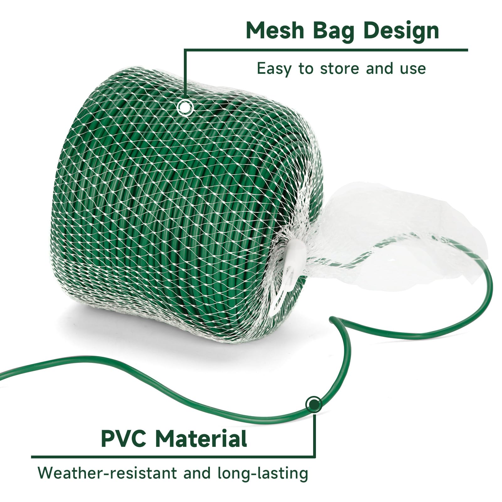 KINGLAKE Tubo de Atado Flexible, Cinta de Jardín Verde de 3mm x 50m para Plantas Trepadoras, Cuerda de Jardín de Plástico para Tomates, Rosas, Soporte para Vegetales