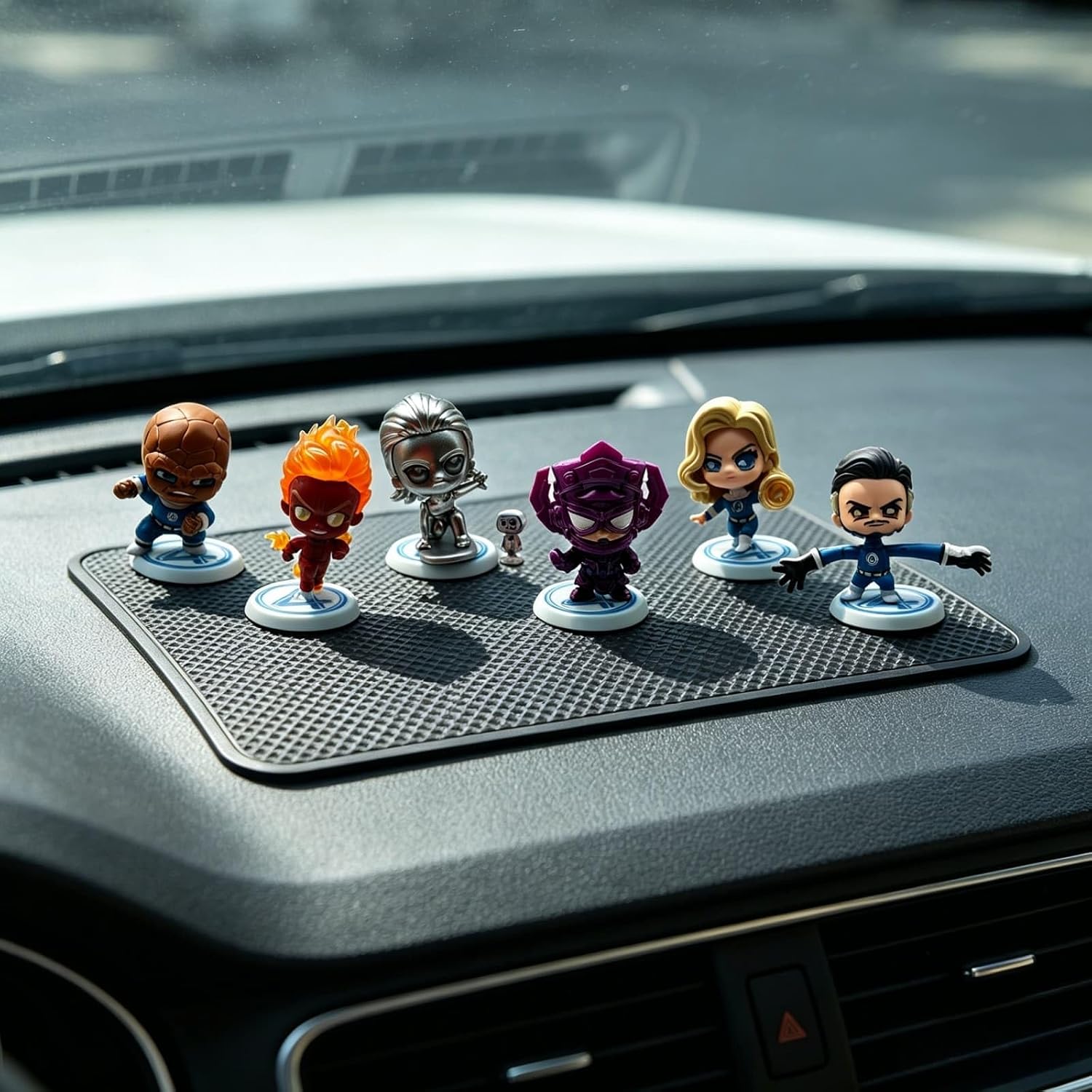 6Pcs Super Theme Hero Figures Set, Cute Figurines Cartoon Table Decorations Anime Birthday Party Decorations Car Desktop Room Decor image 5