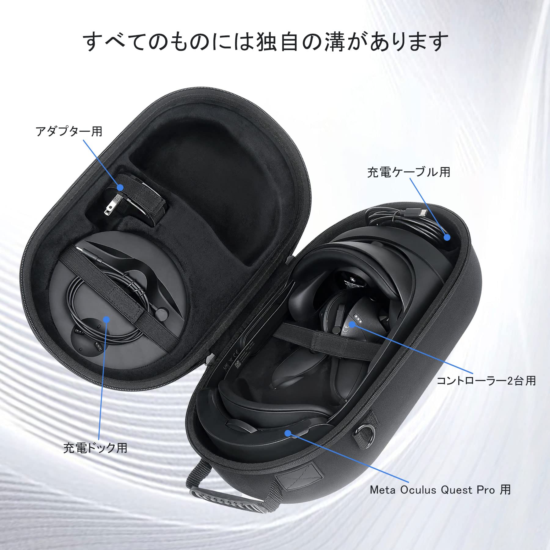Meta Quest2 64gb ケース、ケーブル、コントローラー付き