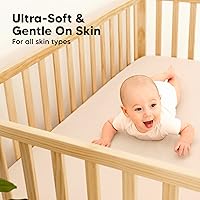 Vista 29 de 2-Pack Waterproof Baby Crib Sheets for Boys, Girls - 52x28 Viscose Derived from Bamboo Toddler Bed Sheet Neutral, Fitted Crib Mattress Protector
