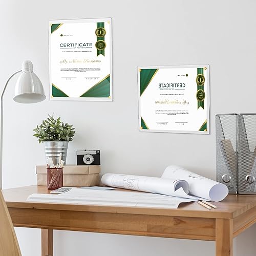 Miniatura 6 de Chunful 8 marcos flotantes acrílicos de 8 x 10 pulgadas, para montaje en pared, sin marco, pantalla transparente para colgar fotos, doble panel para