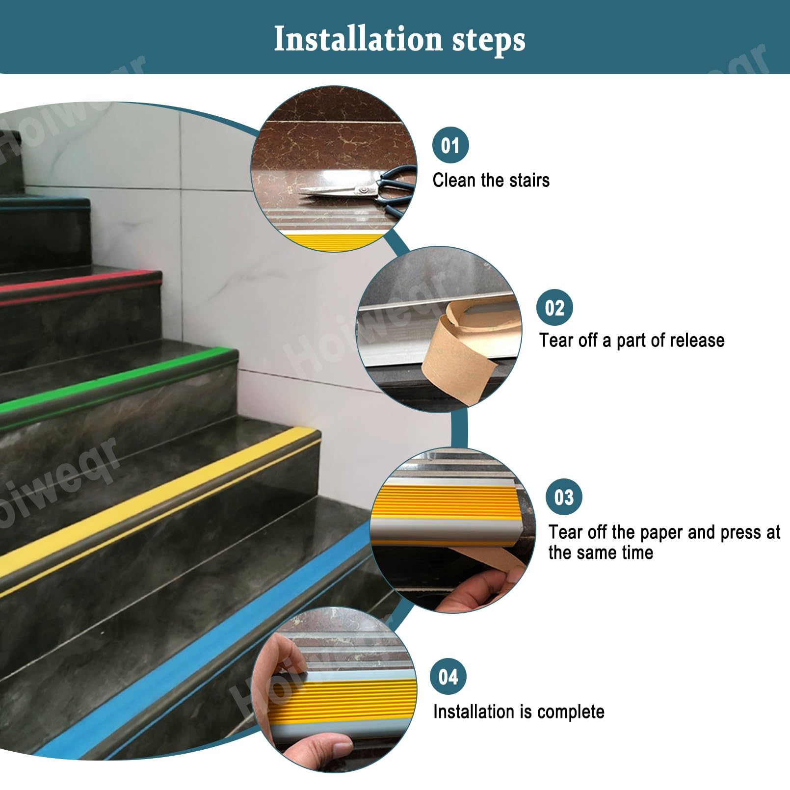 Perfil de PVC Autoadhesivo de Borde Para Escaleras, Profil de Bord D'escalier, Buena Flexibilidad, Autoadhesivo, Para Peldaños de Interior Y Exterior, Tiras Antideslizantes Para Peldaños(Grayish green