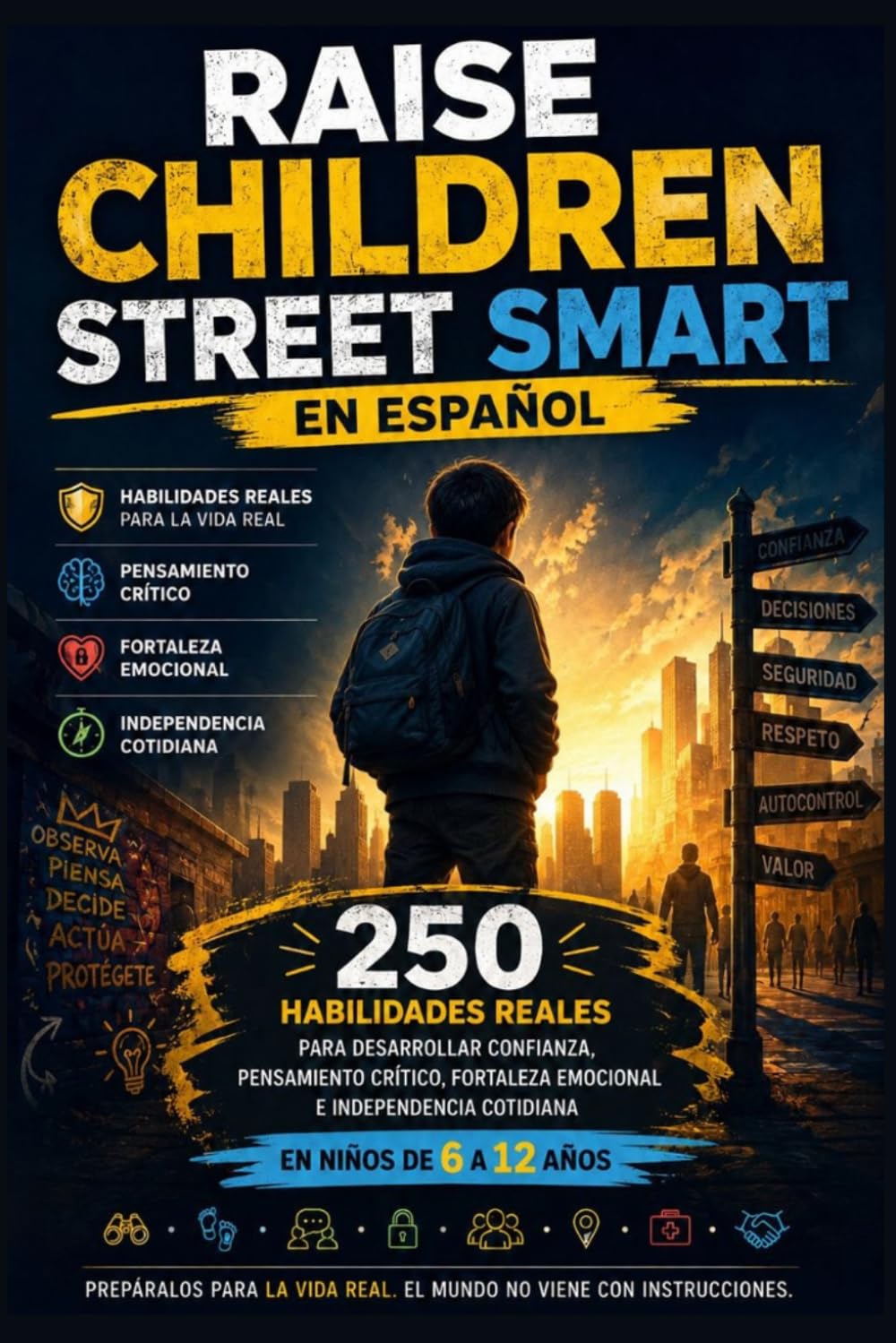 Raise Children Street-Smart En Español: 250 Habilidades Reales para Desarrollar Confianza, Pensamiento Crítico, Fortaleza Emocional e Independencia Cotidiana en Niños de 6 a 12 Años