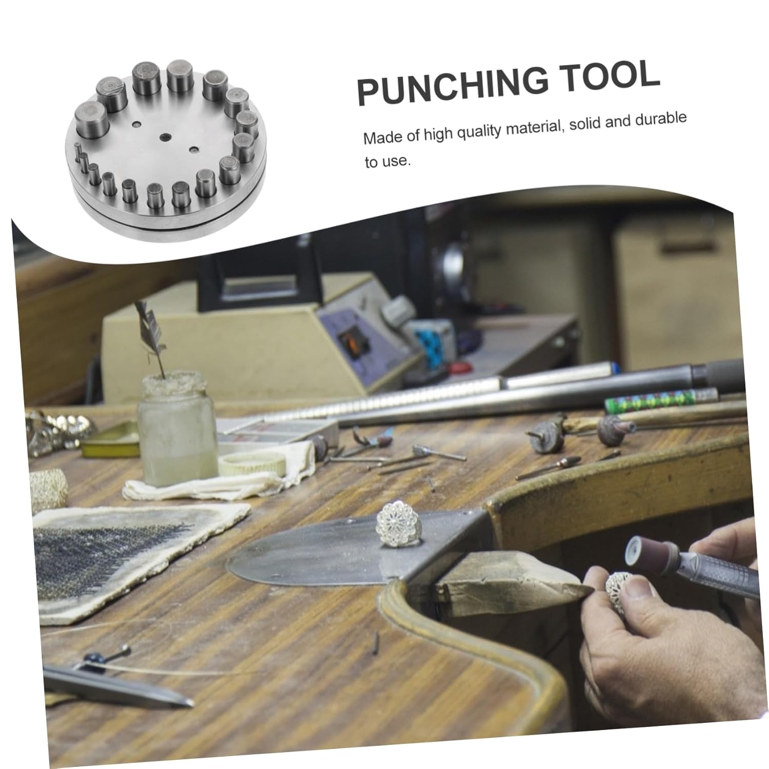 STOBAZA Jewelry Making Hole Puncher Tool Kit High Punch Set for DIY Crafting Clamping Chuck