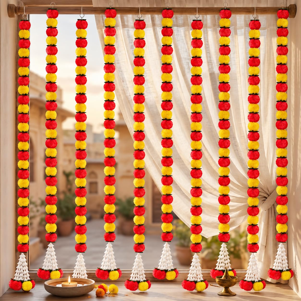 Rajasthan Marigold Garland - Diwali & Pooja Decor -3