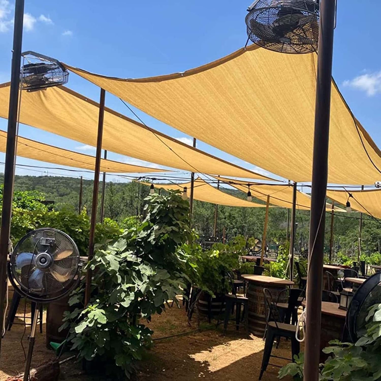 Shade Netting for Garden,Shade Cloth With Grommets 1×2m 2×3m 3×3m 3×4m 3×5m 3×6m 4×4m 4×5m 4×8m,90% Sunblock Shade Net Beige,Rectangular Shade Sails,Awning,Shade Mesh Tarp,Beige-2x3m(6.6*9.8ft)