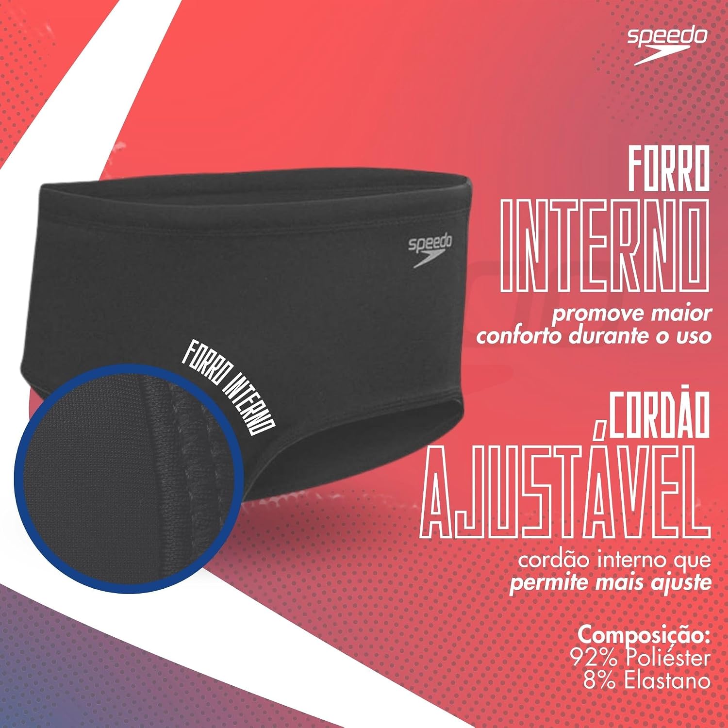 Sunga Masculina Speedo Uv 50+ Verão Praia Natação Ajustável Sunga Masculina Speedo Uv 50+ Verão Praia Natação Ajustável